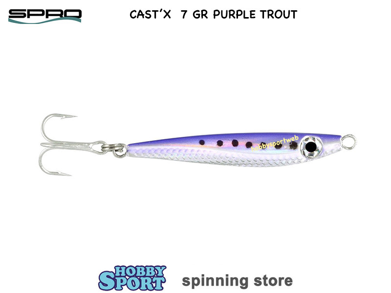 SPRO CAST'X METAL JIG  7 GR  COLOR PURPLE TROUT 5 CM  SPINNING MARE LAGO