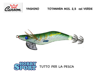 TOTANARA SQUID YASHINO MIS 2.5 COL. 025G VERDE IN SETA  CARSON PESCA SEPPIA