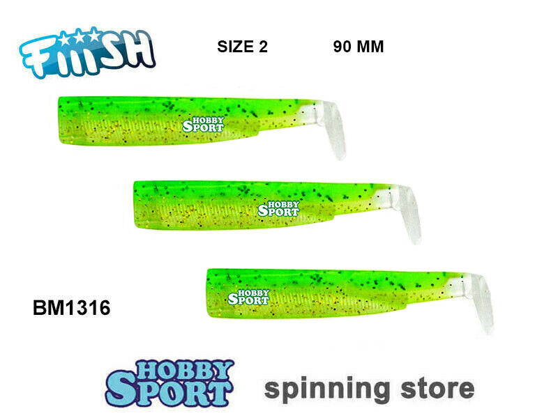 BLACK MINNOW FIIISH SIZE 2BM 1316 ZESTE CITRON  3 CORPI RICAMBIO 90mm SPINNING