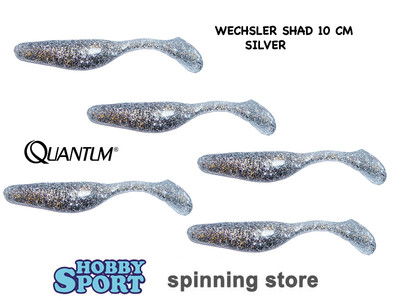 QUANTUM WECHSLER SHAD 10 CM SILVER ARTIFICIALI SILICONICI SPINNING BLACK BASS