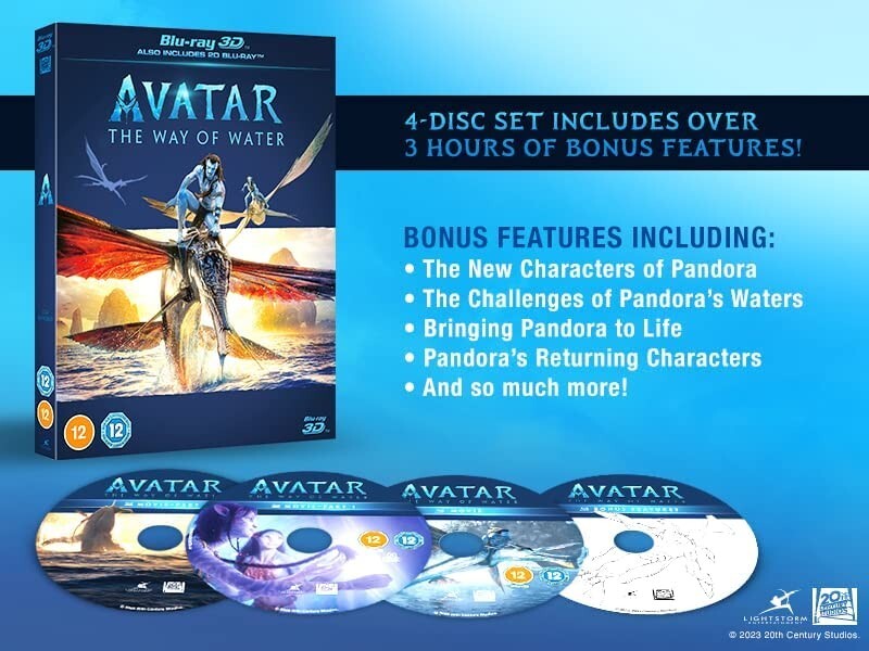 Avatar: The Way of Water (2022) 3D + 2D Blu-Ray with slipcover BRAND NEW