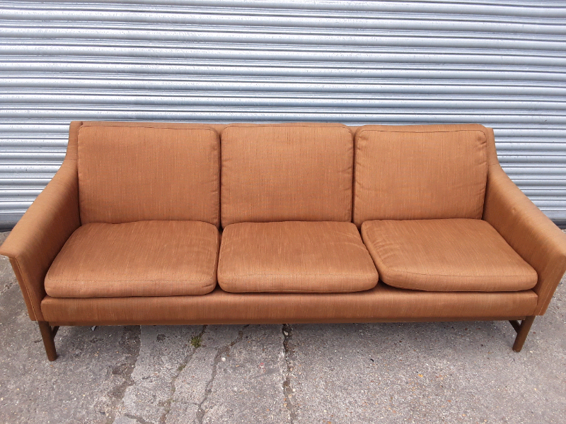 Vintage Mid Century 3 Seater Fabric Sofa Couch in Hackney, London