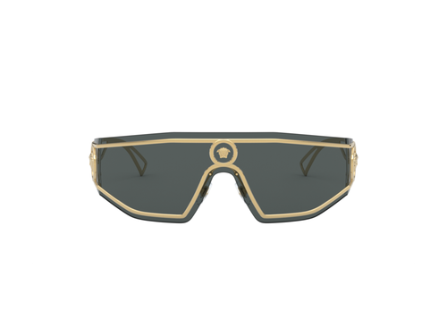 Pre-owned Versace Sunglasses Ve2226 100287 Gray Gold Man