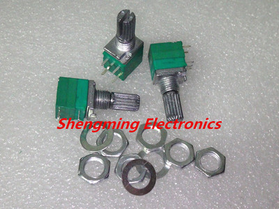 10pcs B5K Audio Amplifier Sealed Potentiometer 15mm Shaft 5pins with switch
