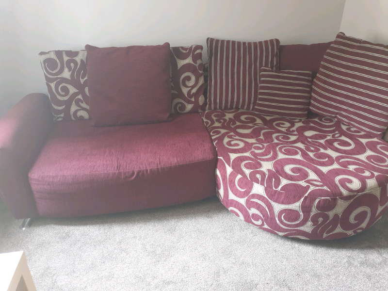 DFS Corner Sofa Purple Black and Grey in Kirkcaldy, Fife Gumtree