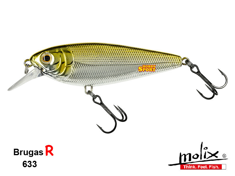 MOLIX BRUGAS-R COL. 633 CHROME GOLD BACK 20 GR SINK. 8.5 CM  MARE SPIGOLA