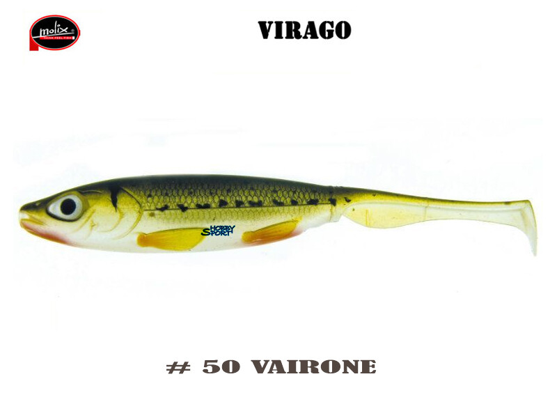 MOLIX VIRAGO 5" COLORE 50 VAIRONE ESCA SILICONICA SPINNING BLACK BASS LAGO FIUME