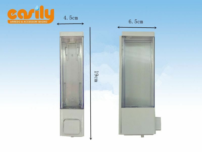 Dispenser Porta Sapone Liquido Dosatore Bianco Bagno Attacco Parete Doccia dfh