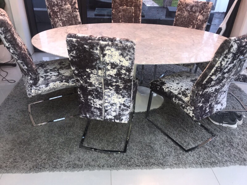 Oval Marble Cararra Tulip Style Dining Table And 8 Chairs In Coulsdon London Gumtree