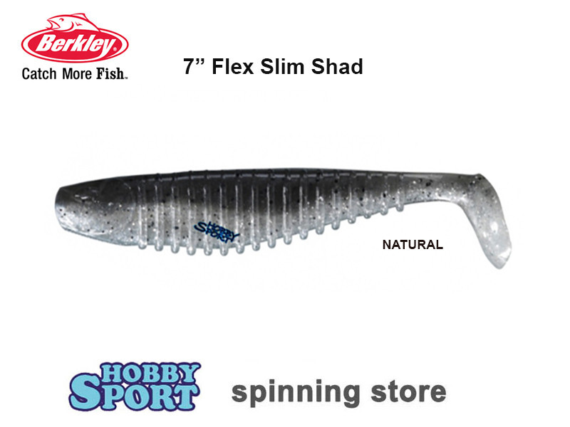 BERKLEY FLEX SLIM SHAD 7" COLORE NATURAL  17,5 CM  SPINNING X LUCCIO