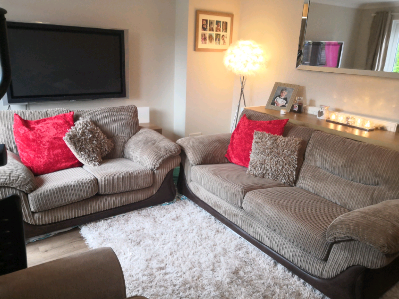 Dfs Mink 3+2 Seater Jumbo Cord Sofas, DELIVERY AVAILABLE in