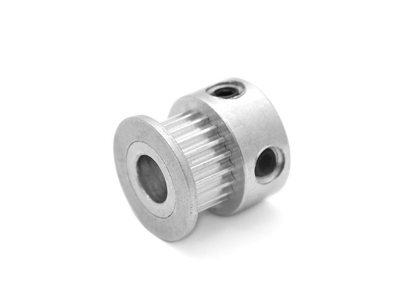 Zahnriemenrad GT2 6mm breit - 20 Zähne, Bohrung 5,00mm H7 mit Klemmschrauben