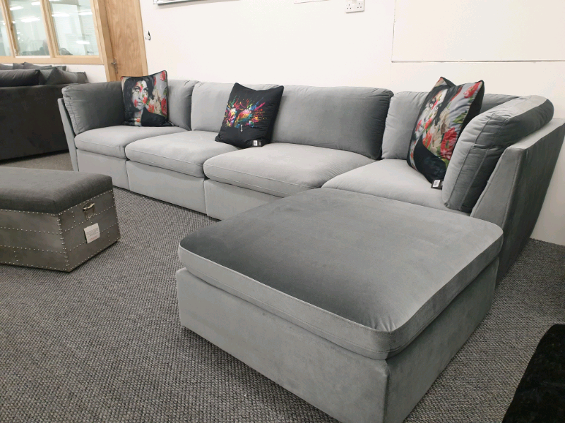 NEW Large Grey Modular 4 Seater / Corner Sofa DELIVERY AVAILABLE in