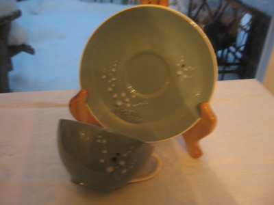 beautiful cup saucer Royal Doulton Spindrift green