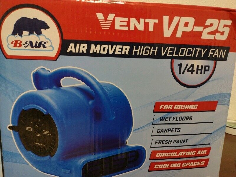 B-Air BA-VP-25-BL 1/4 HP Air Mover Blower Fan for Water Damage Restoration Ca...