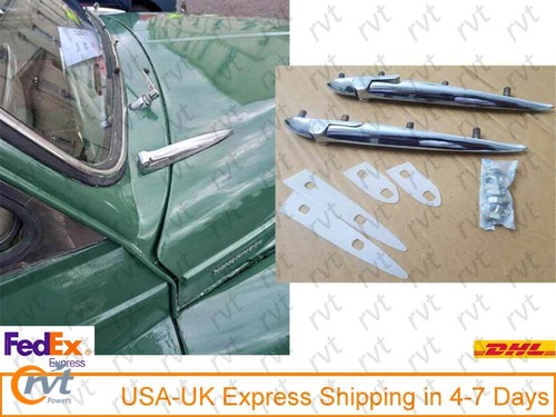Boot Trunk Lid Hinges Set Chrome  10