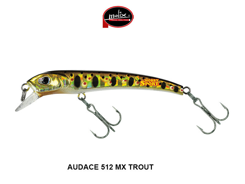 MOLIX AUDACE 55  SINKING 2,5 GR  512 MX BROWN TROUT SPINNING GIUME LAGO