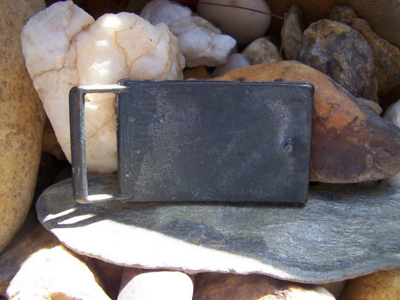 Vintage Look Rectangular Buckle Wingspread Flying Eagle Mountains in Background