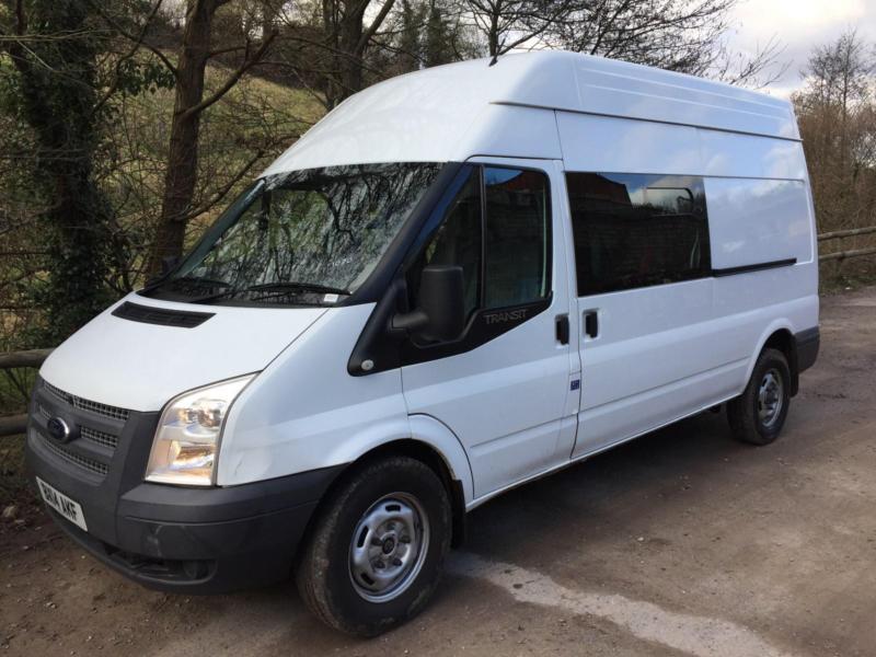 2014 14 FORD TRANSIT 2.2TDCi 125PS RWD 350L LWB HIGH ROOF CREW VAN 60K WHITE in Somerset Gumtree