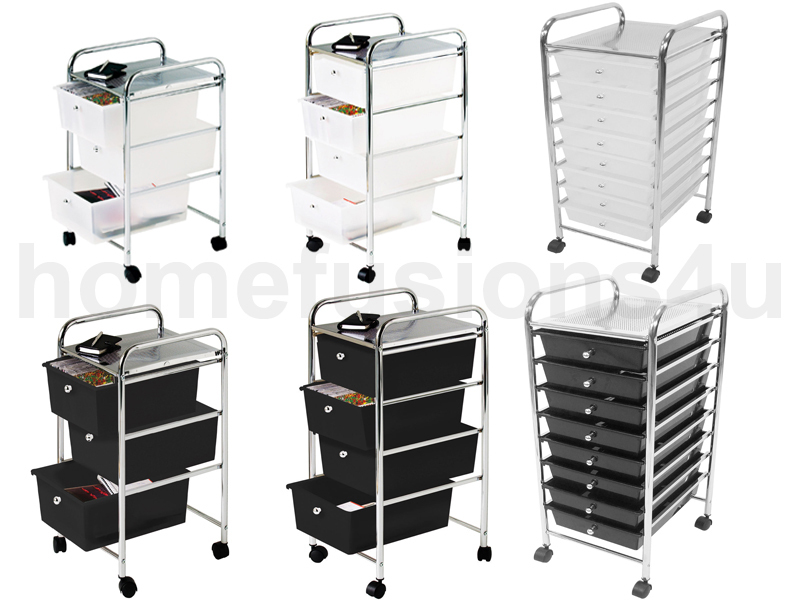 3 4 8 Drawer Beauty Storage Trolley Hairdressing Kitchen Bathroom