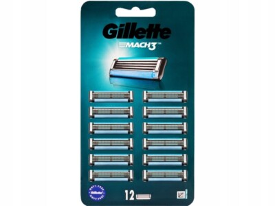 Gillette Mach3 Mach 3 12 Count Refill Razor Blade Cartridges for Men