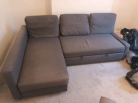 GREY IKEA FRIHETEN CORNER SOFA BED WITH STORAGE LOCAL DELIVERY TODAY 