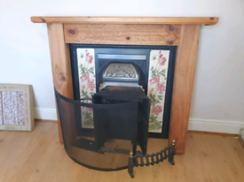 Cast iron tiled fireplace