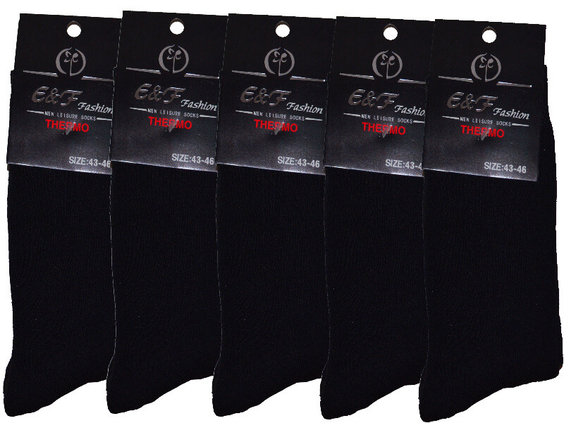 6 Paar Herren Socken Thermo Winter Schwarz Business Baumwolle 43-46 39-42 