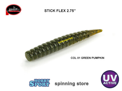 MOLIX STICK FLEX 2.75" COL 01 GREEN PUMPKIN UV ACTIVE ULTRA LIGHT SPINNING 6 pz