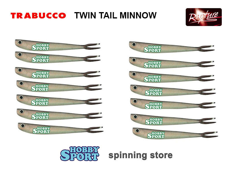 RAPTURE 2.1/2 TWIN TAIL MINNOW SILICONICO COL. PBK PEARL  BLACK 14 PZ - SPINNING