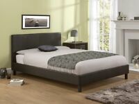 Sale End Soon Leather Bed Single, Double And King Size Optional Mattress