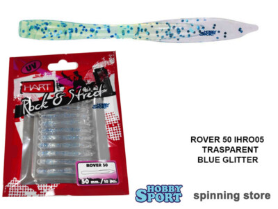 HART ROVER 50 COL 05 UV TRASPARENT BLUE GLITTER SILICONICO ROCK FISHING SPINNING