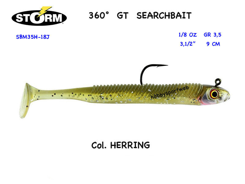 STORM 360&deg; SEARCHBAIT 3-1/2'' HERRING SBM35H-18J ESCA SILICONE 3,5 GR