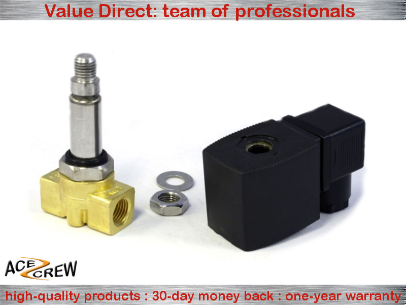 VITON 1/4 in 220V-240V AC Brass Solenoid Valve NPT Gas Water Air Normally Closed