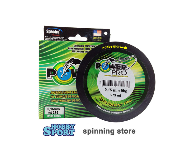 POWER PRO FILO TRECCIATO 0.15 mm MOSS GREEN - 275 MT    ORIGINALE USA