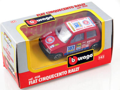 B burago 4138 Fiat 500 Rally 1/43 Die-Cast Made in Italy modellismo statico