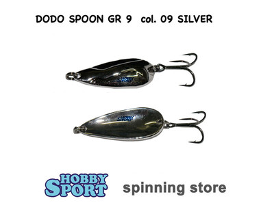 DODO TROUT SPOON 9 GR   RAPTOR COL. SILVER DECORATO NERO