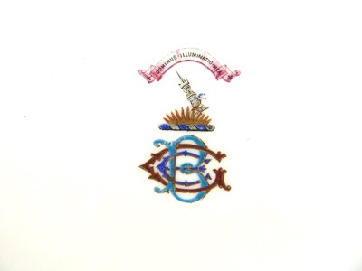 ANTIQUE CABINET PLATE PORCELAIN ARMORIAL WARE HERALDIC CHINA DANIELL CO LONDON