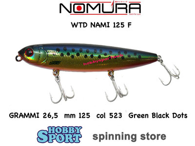 NOMURA WTD NAMI 125 F FLOATING COL.523 GREEN BLACK DOTS 26.5 GR  PESCE SERRA