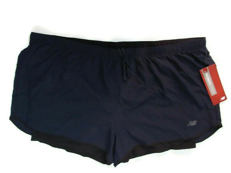 Кроссовки NEW BALANCE ЖЕНСКИЕ ТЕМНО-СИНИЕ 2 В 1 WVN RUNNING SHORT SZ 2XL, WS71852-PGM