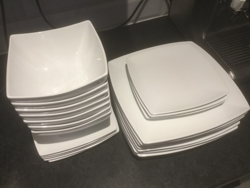 2 x TU for Sainsbury's White Square Dinner Sets in Capel St Mary