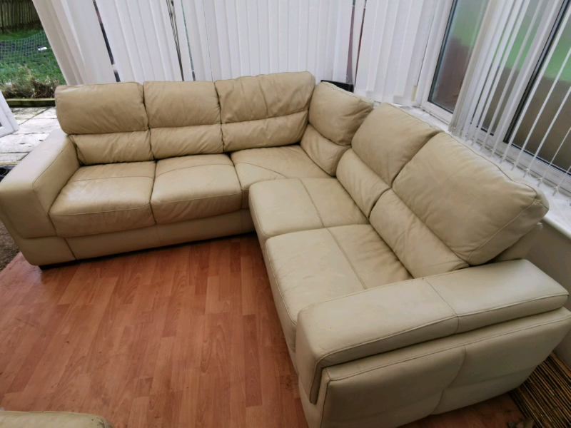 Cream Leather sofa in Newcastle, Tyne and Wear Gumtree