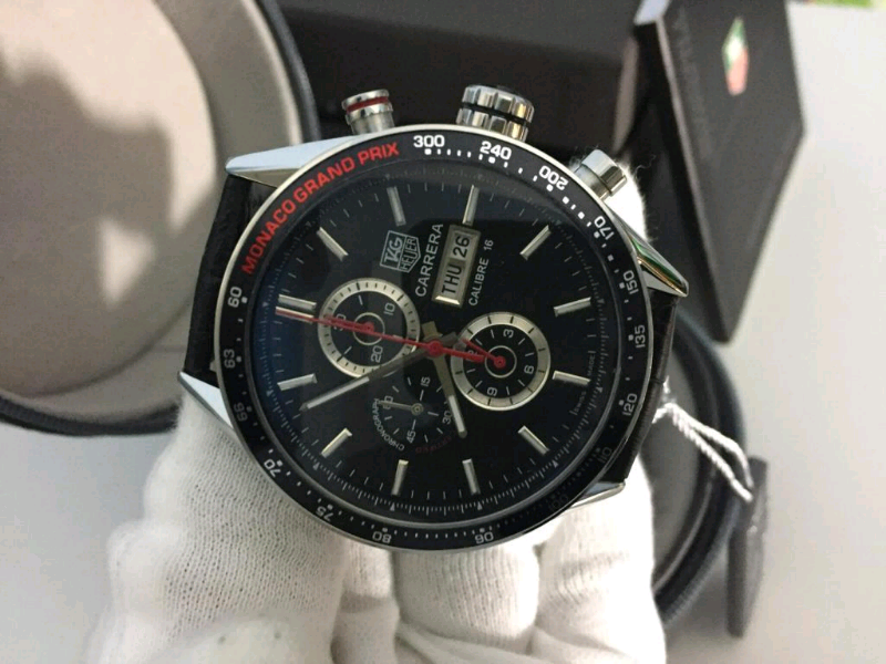 Tag heuer Carrera Calibre 16 Day Date Leather Strap chronograph Watch | in East Ham, London 