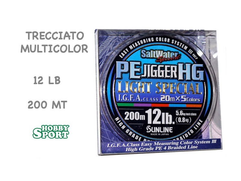 TRECCIATO MULTIFIBRA PE JIGGER SUNLINE 12 LIBBRE  200 MT EGING - BARCA