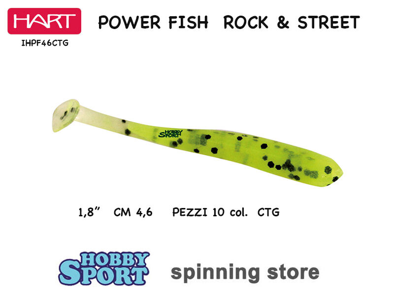 POWER FISH HART  COLOR  CTG VERDE IHPF46CTG SILICONICO mm 46 ROCK FISHING SPIN