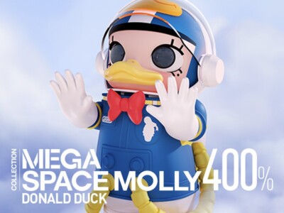 POP MART MEGA Collection 400% SPACE MOLLY Donald Duck Size 30cm