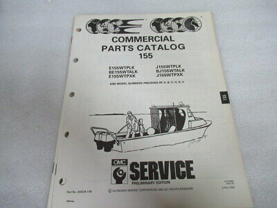 PM2 1991 OMC 155 Preliminary Edition Commercial Parts Catalog Manual P/N 434224