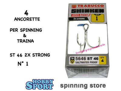 ANCORETTE SHINKEN TRABUCCO 5646  ST46 SIZE 1 SALTWATER PROOF 2 x STRONG 4 PZ