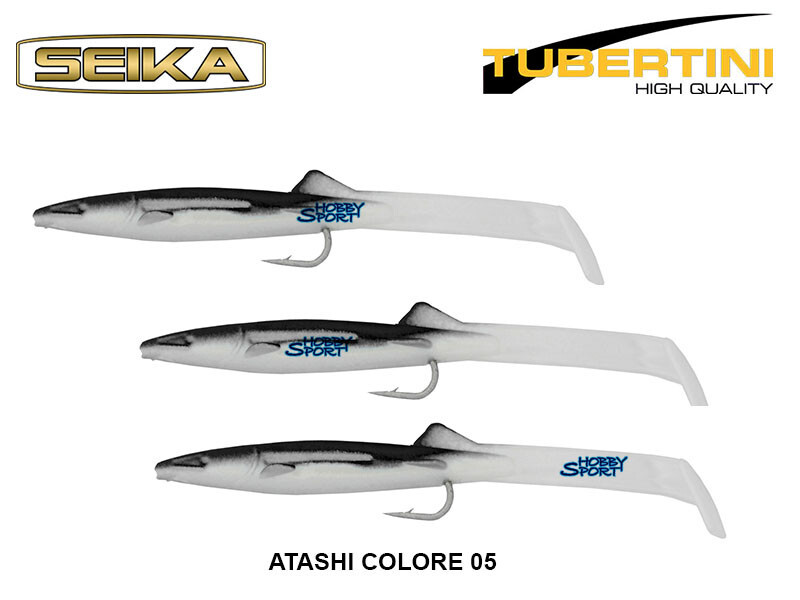 ATASHI SEIKA RAGLOU  85 MM COLORE BLACK  CONF. 3 pz  SILICONICO TRAINA  SPINNING