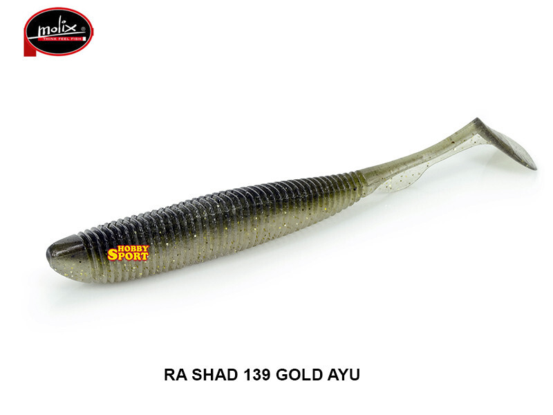 MOLIX RA SHAD 3,8' COLOR 139 GOLD AYU SPINNING MARE SPIGOLA LAGO BASS